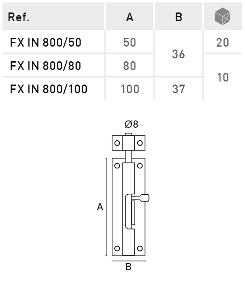 Fecho culatra  - INOX 304